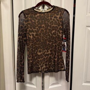 Edikted Leopard Mesh Top